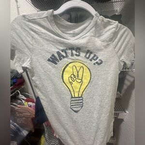 Gap Gray Graphic Tee with Yellow Print